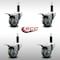 Service Caster 3'' SS Gray Poly Swivel 1'' Expanding Stem Caster Set Total Lock Brake, 4PK SCC-SSEXTTL20S314-PPUB-1-4 - alternate 2